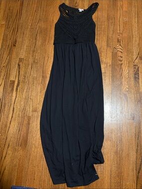 Black Crochet Top Maxi Dress